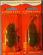 2~NOS *Pre-Pradco Norman Lures BABY N Made USA 1/4 oz GBN-BS13 QUACHITA SPECIAL picture
