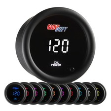 GlowShift Digital Engine Oil Temp Gauge Kit w/ Sensor Sending Unit, 10 Color picture