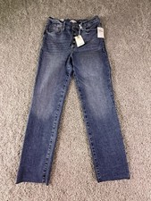 NWT Good American Good Classic Jeans Size 4 High Rise Slim Straight Distressed picture