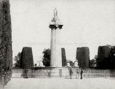 Palermo La Favorita Colonna Ercole Monument Statue Park Italy Vtg. Photo 19thC. picture
