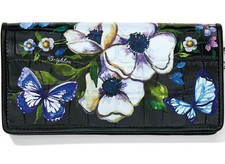 NWT Brighton NOIR JARDIN Rockmore Floral Leather Wallet MSRP $140 NWT picture