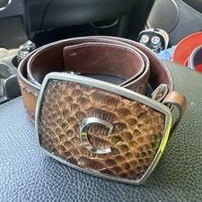Cuadra Men's Python Woven Brown Leather Belt BC200 picture