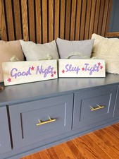 Vintage Nursery Signs Y2K Hand Painted Dual Sided Wood  picture