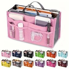 Multifunctional Bi-fold Storage Bag Double Zipper Large Capacity Storage picture