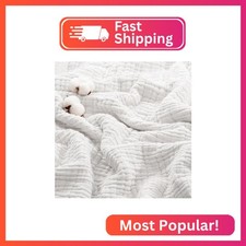 Exclusivo Mezcla 100% Cotton 6-Layer Twin Size Muslin Blanket, Pure White picture