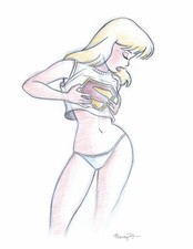 Supergirl Convention Sketch by WB Artist - Original Art Drawing in Color - HOT picture