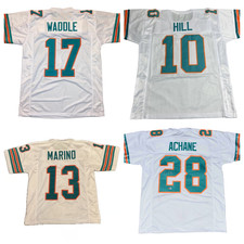 UNSIGNED CUSTOM Men's / Youth Dolphins Sewn Stitched White Jersey - S to 5XL picture