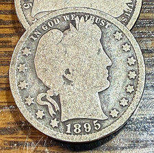 1895-O Barber Quarter Nice Original Good CHRC picture