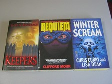 3  VINTAGE HORROR  PAPERBACKS - LIKE NEW/UNREAD  KEEPERS, REQUIEM, WINTER SCREAM picture