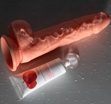 Realistic Massage Suction Cup Flesh Soft Dildo8” with Free Lube picture