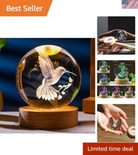 3D Hummingbird Gifts for Women Crystals Ball 60mm- Hummingbird Figurines Deco... picture
