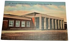 1940's N&W NORFOLK AND WESTERN ROANOKE VIRGINIA UNUSED LINEN POST CARD picture