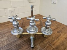 Vintage Chrome 3 Handle Tub And Shower Faucet Set   picture