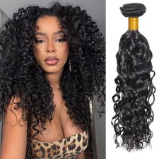 Hydtxc Single Water Wave Hair Bundles 14 Inch Nature Black Water Wave Human picture