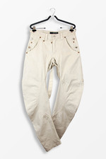 Andrew Mackenzie Mens Beige Drop Crotch Cotton Pants IT 44 W33 Suspenders Italy picture