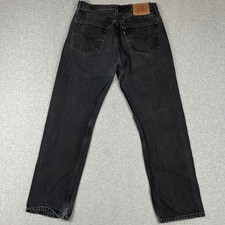 VINTAGE Levis 501 USA Made Straight Fit Jeans 32x30 Mens Black Denim Y2K 90s picture