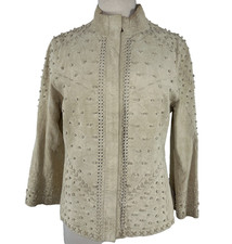Vtg Carlisle 100% Suede Tan Zip Jacket Women’s Size 10 Classic  Gorgeous Boho picture