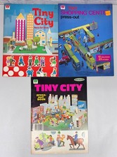 Whitman Tiny City Press Out Books Unpunched Lot of 3 1970s Vtg picture