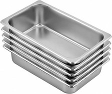 5 Pack Stainless Steel Hotel Pans,Full Size 6.5Inch Deep 20 Gauge/ 0.95mm Thick  picture