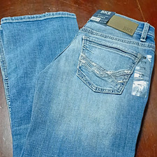 BKE Denim Men’s Bootcut Jeans Slim Fit Low Rise Light Wash Blue Denim NWT picture
