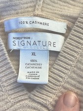 Nordstrom Signature Cashmere Hooded Sweater XL Soft Pink, Quiet Luxury, F1 picture
