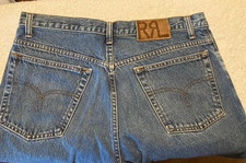 RARE NEW NWOT Orig. Ralph Lauren Double RL RRL Jeans Made in USA 34 x 32 picture