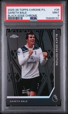 2025-2026 TOPPS CHROME PREMIER LEAGUE BLACK EDGE CHROME #36 GARETH BALE PSA 9 picture