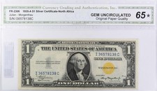 1935A $1 WWII Emergency Issue Silver Cert North Africa FR2306 Gem UNC 65OPQ CGA picture