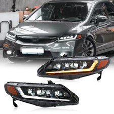 Upgraded Full LED Headlights Assembly For 2006-2011 Honda Civic 4-Door Headlamps picture