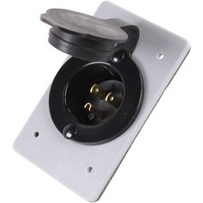HJP-5278-CWP 15 Amp, 125 Volt, Power Inlet Straight Blade Grounding, Black/Gray picture