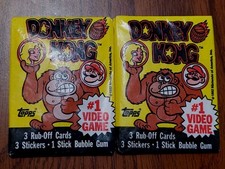 1982 Topps DONKEY KONG Vintage Trading Cards Box Two Unopened Wax Packs Jumpman picture