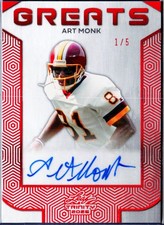 ART MONK 2026 LEAF TRINITY RED GREATS SIGNATURE AUTO SP 1/5 REDSKINS picture