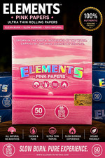 Elements Pink Ultra Thin King Size Slim Rolling Papers 50 per Box picture
