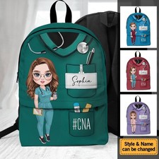 Personalized Nurse Life Backpack Custom Black Nurse RN LPN Afro Bag Gifts US RN picture