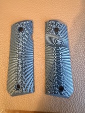 1911 G10 Grips Full Size Gray Black Sunburst Ambi Non-Slip Tactical CNC picture