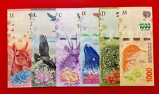 ARGENTINA BANKNOTES FAUNA SET* 20/50/100/200/500/1000 PESOS* ND 2016/2019* UNC picture