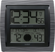 La Crosse Technology BBB86118-INT Curved Atomic Digital Clock with Moon Phase & picture