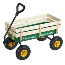VEVOR Pull-Along Wagon with Wood Panels for Kids Max 330lb Load All-Terrain Tire picture