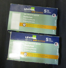 2 BOXES LEVITON DECORA 15A 120/277V AC/CA ANTIMICROBIAL SWITCHES picture
