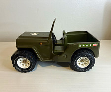 Tonka Vintage 1976 Tin Jeep Military Green Toy Vehicle with White Stars picture