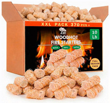 370 pcs Natural Fire Starters 10lb Box - Long Burning, Quick Ignite, Odorless picture