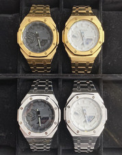 New Casio G-Shock GA2100 added Stainless steel Bracelet GOLD SILVER Black White picture