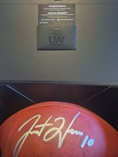 2025 Under Wraps Autographed NFL Football JUSTIN HERBERT CHARGERS picture