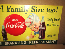 COCA-COLA SPRITE BOY - Big Paper Sign - OLD VINTAGE - Dated1955 - SNYDER & BLACK picture
