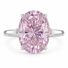 6.10Ct Certified Oval Cut Light Pink Lab Grown Diamond Solitaire Ring Luxury picture
