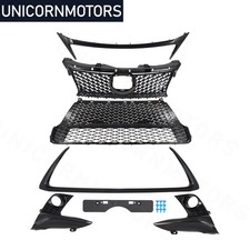 Front Grille+Gloss Black Trim Molding+Fog Lamp Covers For 2014-2017 Lexus CT200H picture