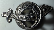 Vintage Shriners Lapel Pin 14k White Gold Masonic Antique Screw Back Pin picture