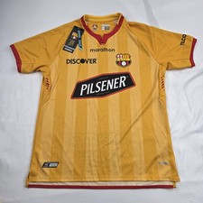 Barcelona SC Jersey Mens Large Yellow Soccer Marathon Pilsener Sponsor Ecuador picture