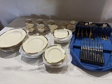 Lenox Hancock 24K Gold Dinnerware + Yamazaki Japan Flatware 120pc Unused picture
