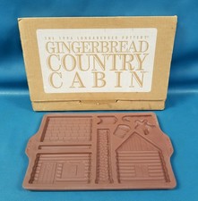 Longaberger Pottery Gingerbread Country Cabin Baking Pan Open Box picture